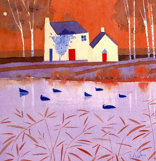 river cottage watercolour