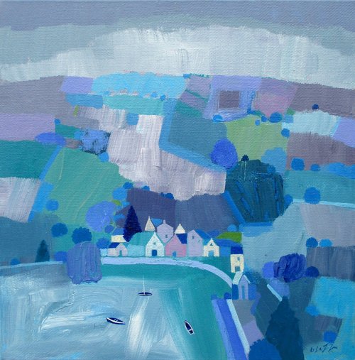 East Bay Acrylic on canvas 25 x 25cm Giuliana Lazzerini £350
