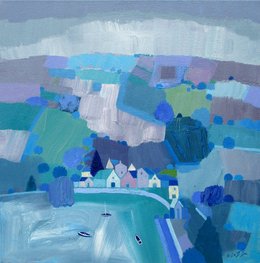 East Bay Acrylic on canvas 25 x 25cm Giuliana Lazzerini £350