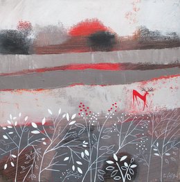 Red Deer Acrylic on canvas 40 x 40cm Giuliana Lazzerini £550