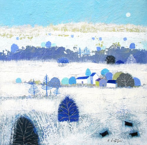 Snow Vale Acrylic on canvas panel 20 x 20cm Giuliana Lazzerini £230