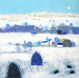 Snow Vale Acrylic on canvas panel 20 x 20cm Giuliana Lazzerini £230