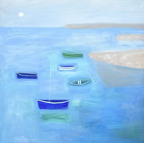 calm waters acrylic on canvas 70 x 70cm Giuliana Lazzerini