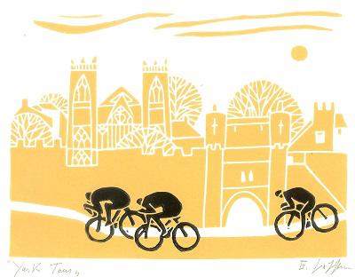 York Tour - linocut